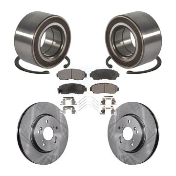 Front Wheel Bearing Disc Brake Rotors And Pads Kit For 2012-2016 Honda CR-V AWD KBB-128161