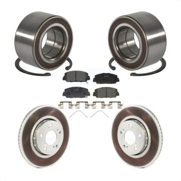 Front Wheel Bearing Coated Disc Brake Rotors And Ceramic Pads Kit For Acura RLX KBB-128169