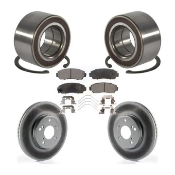 Front Wheel Bearing Coated Disc Brake Rotors And Semi-Metallic Pads Kit For Honda CR-V KBB-128192