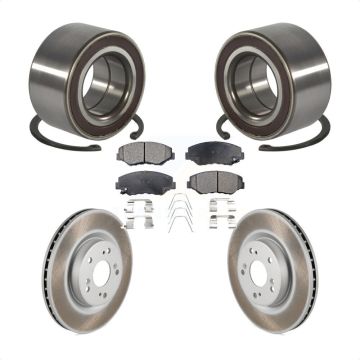 Front Wheel Bearing Coated Disc Brake Rotors And Pads Kit For 2012-2016 Honda CR-V FWD KBB-128196