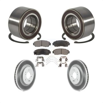 Front Wheel Bearing Coated Disc Brake Rotors And Pads Kit For 2012-2016 Honda CR-V AWD KBB-128197