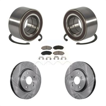 Front Wheel Bearing Disc Brake Rotors And Ceramic Pads Kit For 2012-2016 Honda CR-V AWD KBB-128206