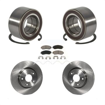 Front Wheel Bearing Disc Brake Rotors And Ceramic Pads Kit For Honda CR-V KBB-128208