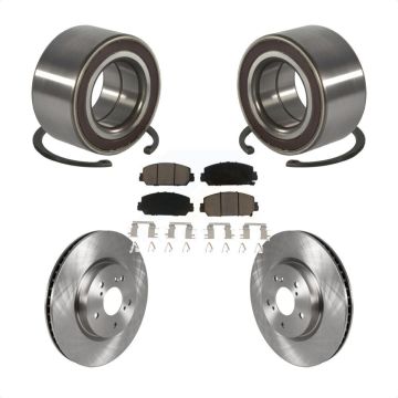 Front Wheel Bearing Disc Brake Rotors And Ceramic Pads Kit For Honda CR-V KBB-128209