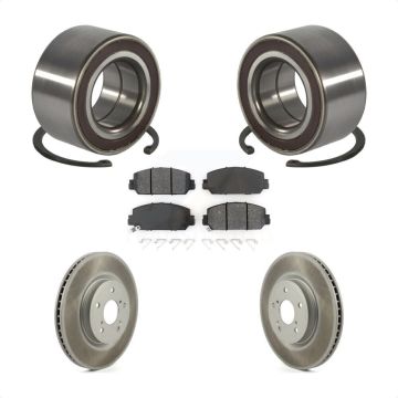Front Wheel Bearing Coated Disc Brake Rotors And Semi-Metallic Pads Kit For Honda CR-V KBB-128212
