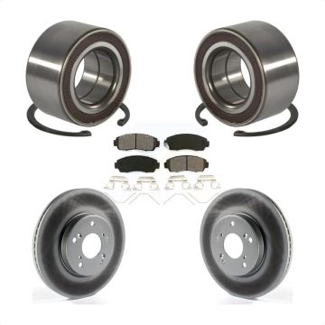 Front Wheel Bearing Coated Disc Brake Rotors And Semi-Metallic Pads Kit For Honda CR-V KBB-128213