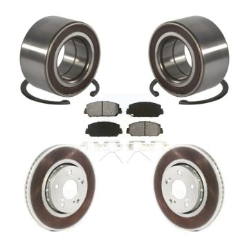 Front Wheel Bearing Coated Disc Brake Rotors And Semi-Metallic Pads Kit For Acura RLX KBB-128215