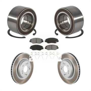 Front Wheel Bearing Coated Disc Brake Rotors And Pads Kit For 2012-2016 Honda CR-V FWD KBB-128220