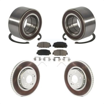 Front Wheel Bearing Coated Disc Brake Rotors And Ceramic Pads Kit For Acura RLX KBB-128223