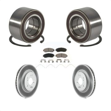 Front Wheel Bearing Coated Disc Brake Rotors And Pads Kit For 2012-2016 Honda CR-V AWD KBB-128226