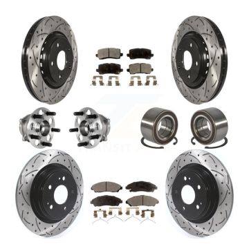Front Rear Hub Bearing Coated Disc Brake Rotors And Ceramic Pads Kit (10Pc) For Acura MDX KBB-128239