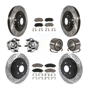 Front Rear Hub Bearing Coated Disc Brake Rotors And Ceramic Pads Kit (10Pc) For Acura MDX KBB-128260