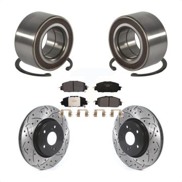 Front Wheel Bearing Coated Drilled Slotted Disc Brake Rotors And Pads Kit For Honda CR-V KBB-128270