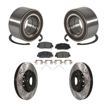 Front Wheel Bearing Coated Drilled Slotted Brake Rotor & Pads Kit For 2013-2018 Acura RDX KBB-128274