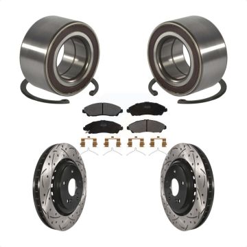 Front Wheel Bearing Coated Drilled Slotted Brake Rotor & Pads Kit For 2014-2016 Acura MDX KBB-128281