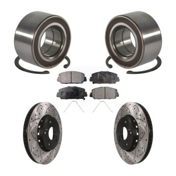 Front Wheel Bearing Coated Drilled Slotted Brake Rotor & Pads Kit For 2013-2018 Acura RDX KBB-128283