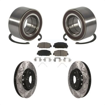 Front Wheel Bearing Coated Drilled Slotted Brake Rotor & Pads Kit For 2013-2018 Acura RDX KBB-128284