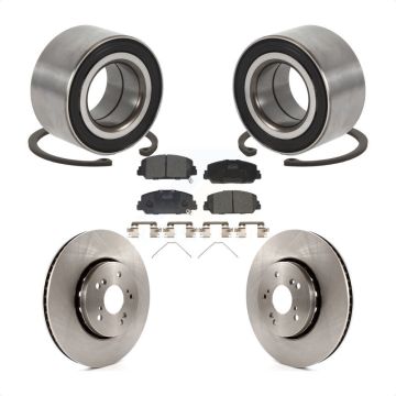Front Wheel Bearing Disc Brake Rotors And Ceramic Pads Kit For 2016 Acura ILX KBB-129141