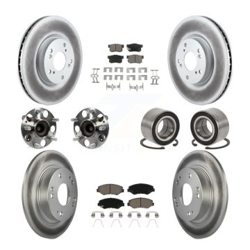 Front Rear Hub Bearing Coated Disc Brake Rotor & Pad Kit (10Pc) For Honda Civic Acura ILX KBB-129205