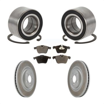 Front Wheel Bearing Coated Disc Brake Rotor And Semi-Metallic Pads Kit For 2015 Jaguar XK KBB-129212