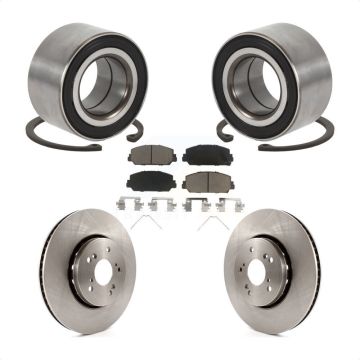 Front Wheel Bearing Disc Brake Rotors And Ceramic Pads Kit For 2016 Acura ILX KBB-129217