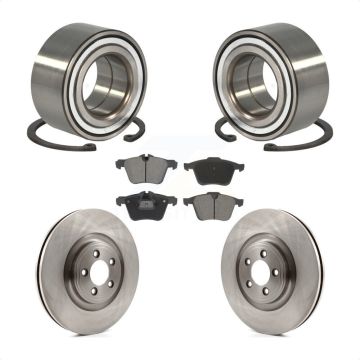 Front Wheel Bearing Disc Brake Rotors And Ceramic Pads Kit For Jaguar XJ KBB-129221