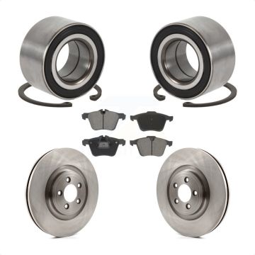 Front Wheel Bearing Disc Brake Rotors And Ceramic Pads Kit For 2015 Jaguar XK KBB-129222