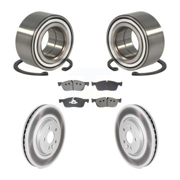 Front Wheel Bearing Coated Disc Brake Rotor Pads Kit For 2018 Land Rover Range Velar 2.0L KBB-129229