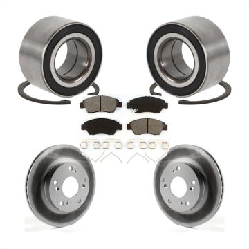 Front Wheel Bearing Coated Disc Brake Rotors And Pads Kit For 2015 Acura ILX 1.5L KBB-129235