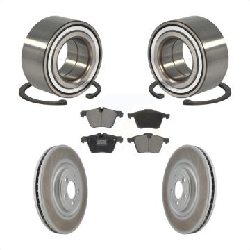 Front Wheel Bearing Coated Disc Brake Rotors And Ceramic Pads Kit For Jaguar XJ KBB-129240