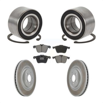 Front Wheel Bearing Coated Disc Brake Rotors And Ceramic Pads Kit For 2015 Jaguar XK KBB-129241