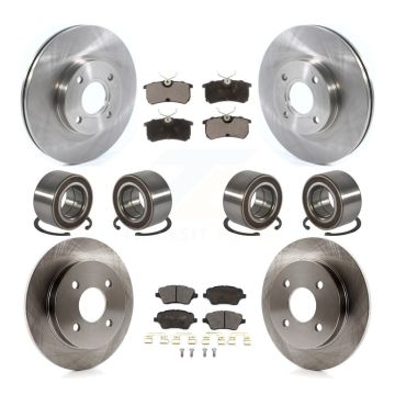 Front Rear Wheel Bearing Disc Brake Rotor And Pad Kit (10Pc) For 2014-2019 Ford Fiesta ST KBB-129294