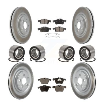 Front Rear Bearing Coated Disc Brake Rotor And Ceramic Pads Kit (10Pc) For 2015 Jaguar XK KBB-129296