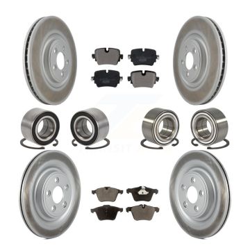 Front Rear Wheel Bearing Coated Disc Brake Rotor And Ceramic Pad Kit (10Pc) For Jaguar XJ KBB-129298
