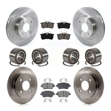 Front Rear Wheel Bearing Disc Brake Rotor And Pad Kit (10Pc) For 2014-2019 Ford Fiesta ST KBB-129309