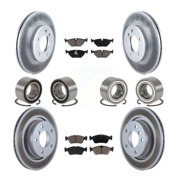 Front Rear Bearings Coated Disc Brake Rotors And Pads Kit (10Pc) For 2001-2005 BMW 325i KBB-129310