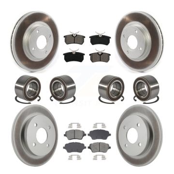 Front Rear Bearing Coated Disc Brake Rotor & Pads Kit (10Pc) For 2014-2019 Ford Fiesta ST KBB-129317