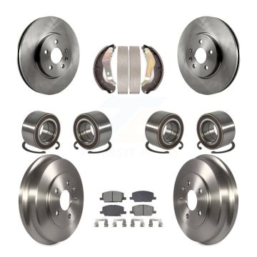 Front Rear Wheel Bearing Disc Brake Rotor And Pads Shoe Kit (10Pc) For Chevrolet Trax AWD KBB-129320