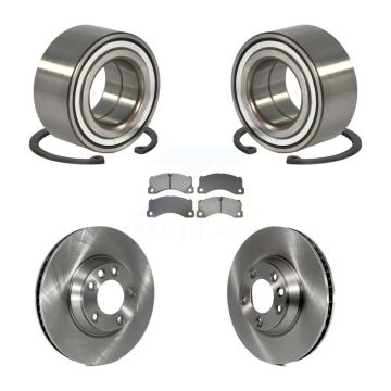 Front Wheel Bearing Disc Brake Rotors And Semi-Metallic Pads Kit For Porsche Cayenne KBB-129322