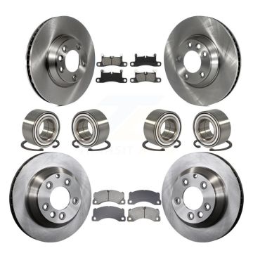 Front Rear Bearing Disc Brake Rotor And Semi-Metallic Pads Kit (10Pc) For Porsche Cayenne KBB-129327