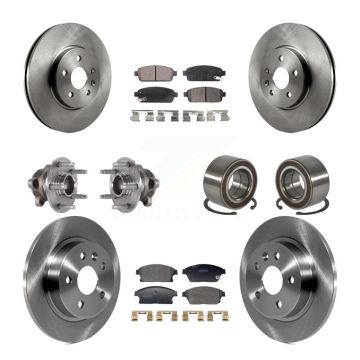 Front Rear Hub Bearing Brake Rotor And Pad Kit (10Pc) For Buick Encore Chevrolet Trax FWD KBB-129584