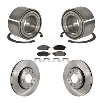 Front Wheel Bearing Disc Brake Rotor Pad Kit For Nissan Kicks SV SR with rear brakes KBB-129622
