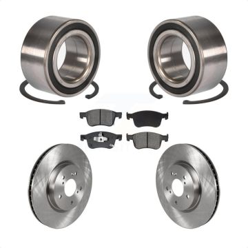 Front Wheel Bearing Disc Brake Rotors And Semi-Metallic Pads Kit For Honda Accord KBB-129625