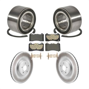 Front Wheel Bearing Coated Disc Brake Rotors And Pads Kit For 2016-2018 Ford Focus RS KBB-129653