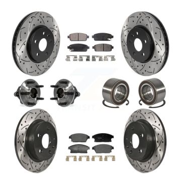 Front Rear Hub Bearing Coated Brake Rotor Pads Kit (10Pc) For Chevrolet Trax Buick Encore KBB-129774