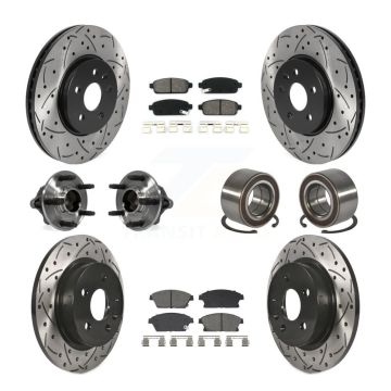 Front Rear Hub Bearing Coated Brake Rotor Pads Kit (10Pc) For Chevrolet Trax Buick Encore KBB-129782