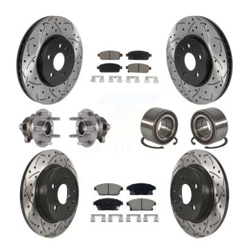 Front Rear Hub Bearing Coated Brake Rotor Pads Kit (10Pc) For Buick Encore Chevrolet Trax KBB-129787