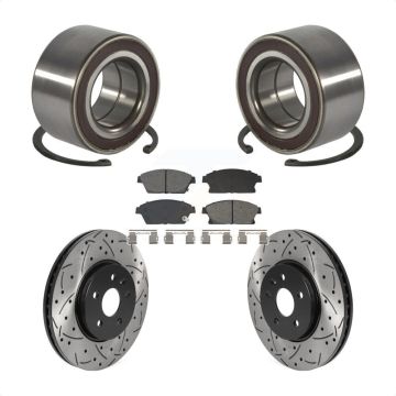 Front Wheel Bearing Coated Drill Slot Brake Rotor Pad Kit For Chevrolet Trax Buick Encore KBB-129798