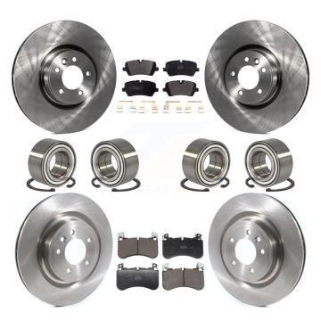 Front Rear Bearing Disc Brake Rotor And Semi-Metallic Pad Kit (10Pc) For Land Rover Range KBB-129825