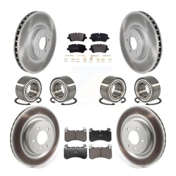 Front Rear Wheel Bearing Coated Disc Brake Rotor And Pads Kit (10Pc) For Land Rover Range KBB-129827